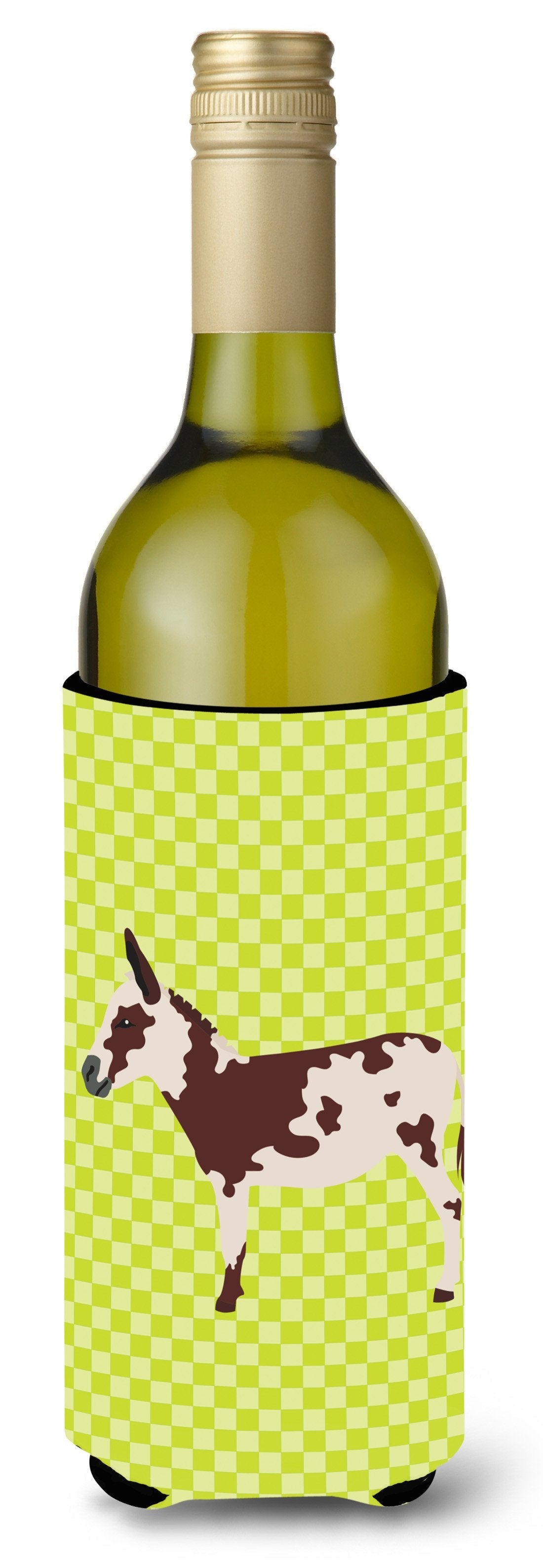 American Spotted Donkey Green Wine Bottle Hugger Gift Sleeve for Standard 750 ml Bottles, Insulated Reusable Also Fits Mini Shot & Pint Bottles