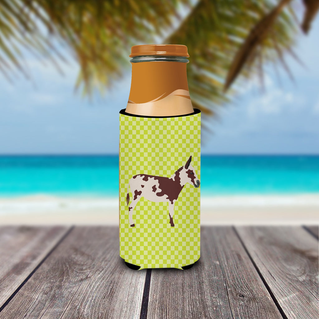 American Spotted Donkey Green Slim Can Hugger , Insulated Foam Hugger for 12 oz Slim Cans, Beer Bottles & Water Bottles, Printed in USA