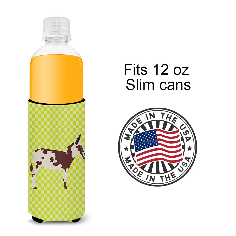 American Spotted Donkey Green Slim Can Hugger , Insulated Foam Hugger for 12 oz Slim Cans, Beer Bottles & Water Bottles, Printed in USA