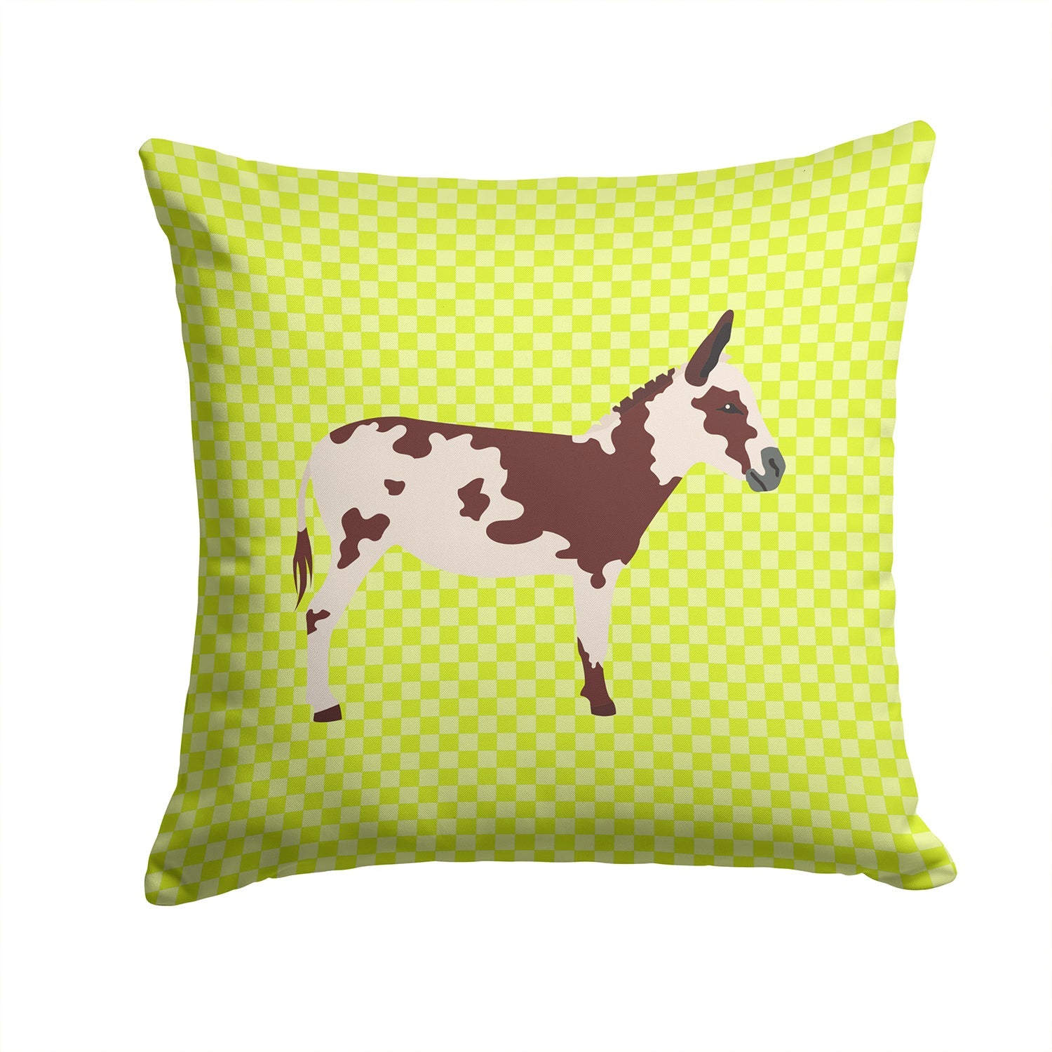 American Spotted Donkey Green Decorative Throw Pillow 14x14 Indoor Outdoor Accent Cushion, Fabric Cover with Insert for Sofa, Bed, Porch & Living Room