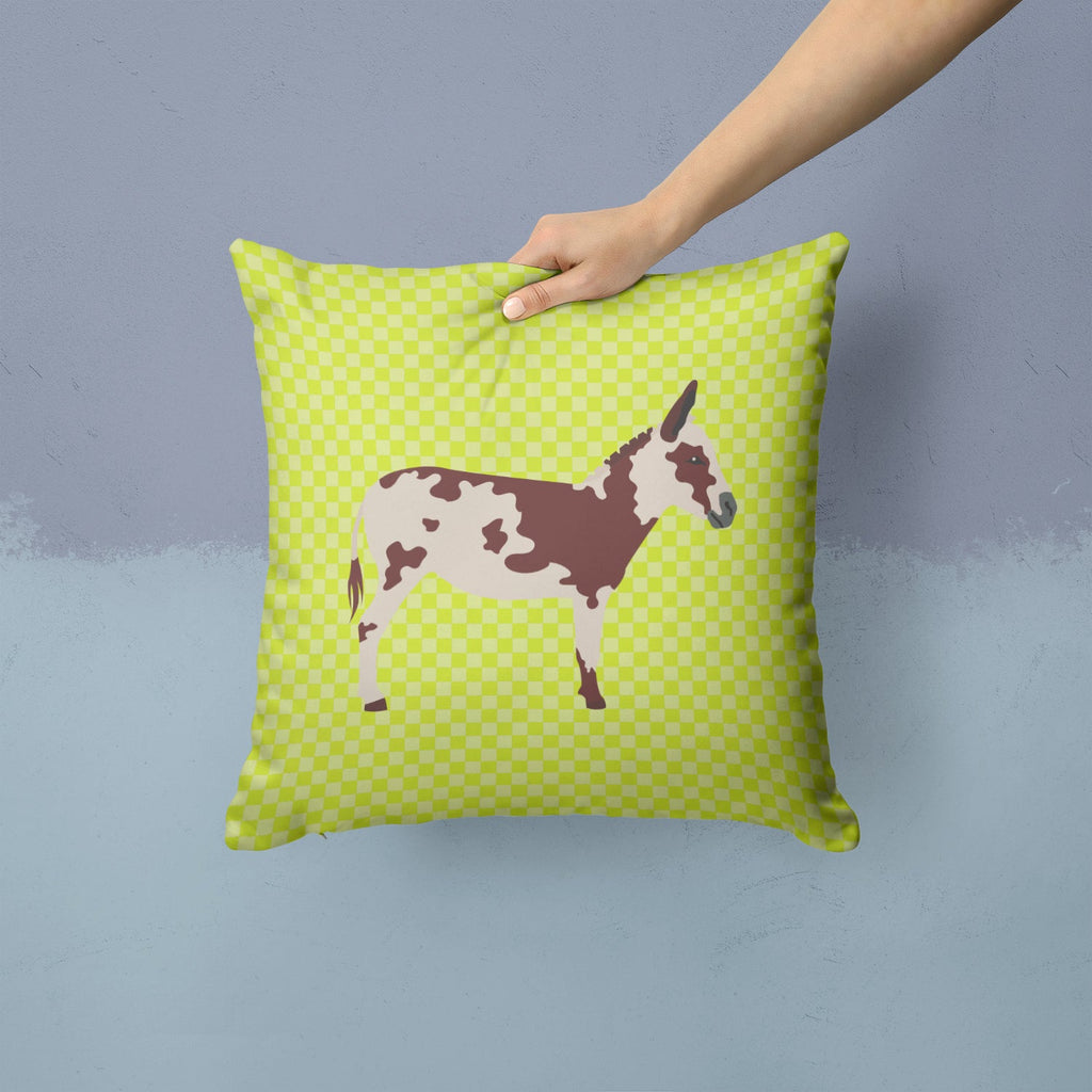American Spotted Donkey Green Decorative Throw Pillow 14x14 Indoor Outdoor Accent Cushion, Fabric Cover with Insert for Sofa, Bed, Porch & Living Room