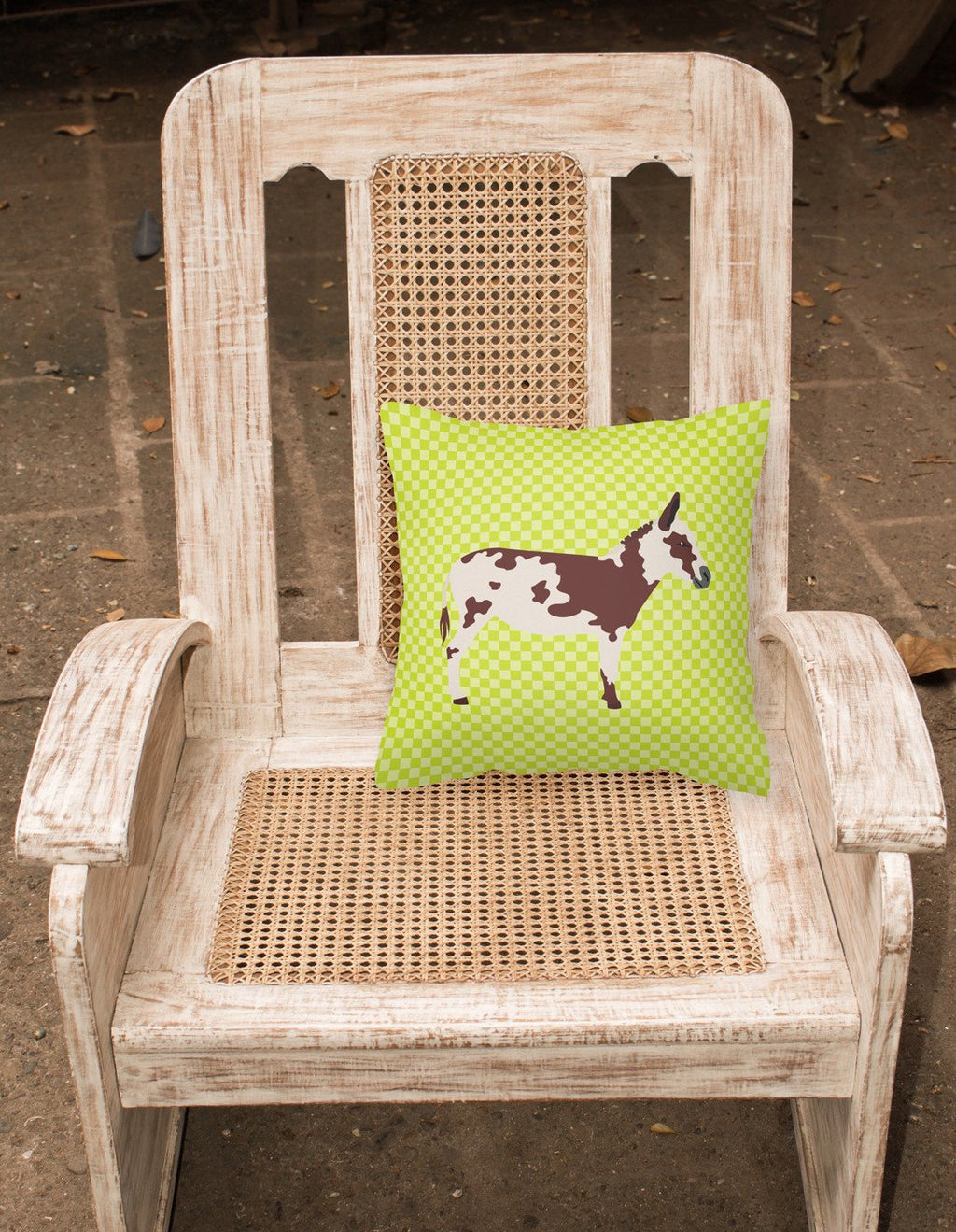 American Spotted Donkey Green Decorative Throw Pillow 18x18 Indoor Outdoor Accent Cushion, Fabric Cover with Insert for Sofa, Bed, Porch & Living Room