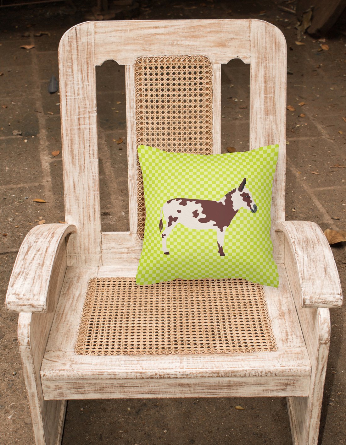 American Spotted Donkey Green Decorative Throw Pillow 18x18 Indoor Outdoor Accent Cushion, Fabric Cover with Insert for Sofa, Bed, Porch & Living Room