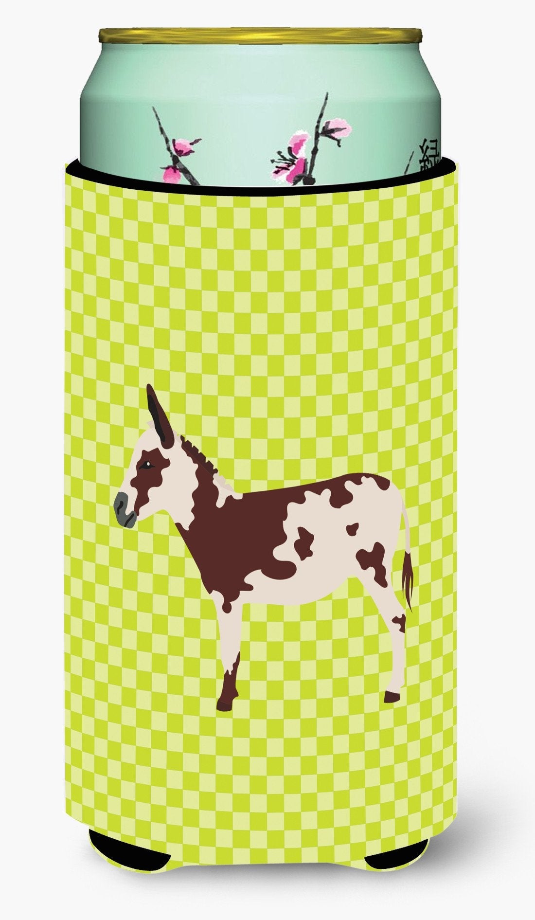 American Spotted Donkey Green Tall Boy Hugger Can Cooler Sleeve Machine Washable Drink Collapsible Insulator Beverage Insulated Holder