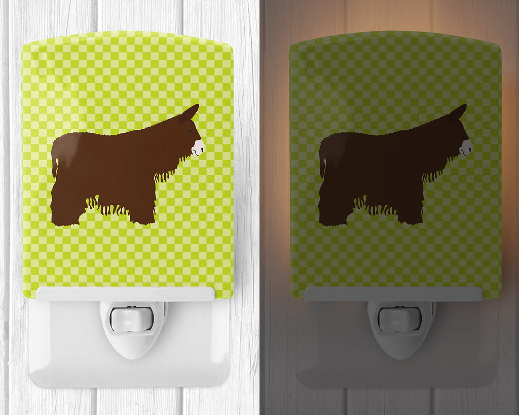 Poitou Poiteuin Donkey Green Ceramic Night Light Compact, UL-Certified, Ideal for Bedroom, Bathroom, Nursery, Hallway, Kitchen, 6x4x3, Multicolor