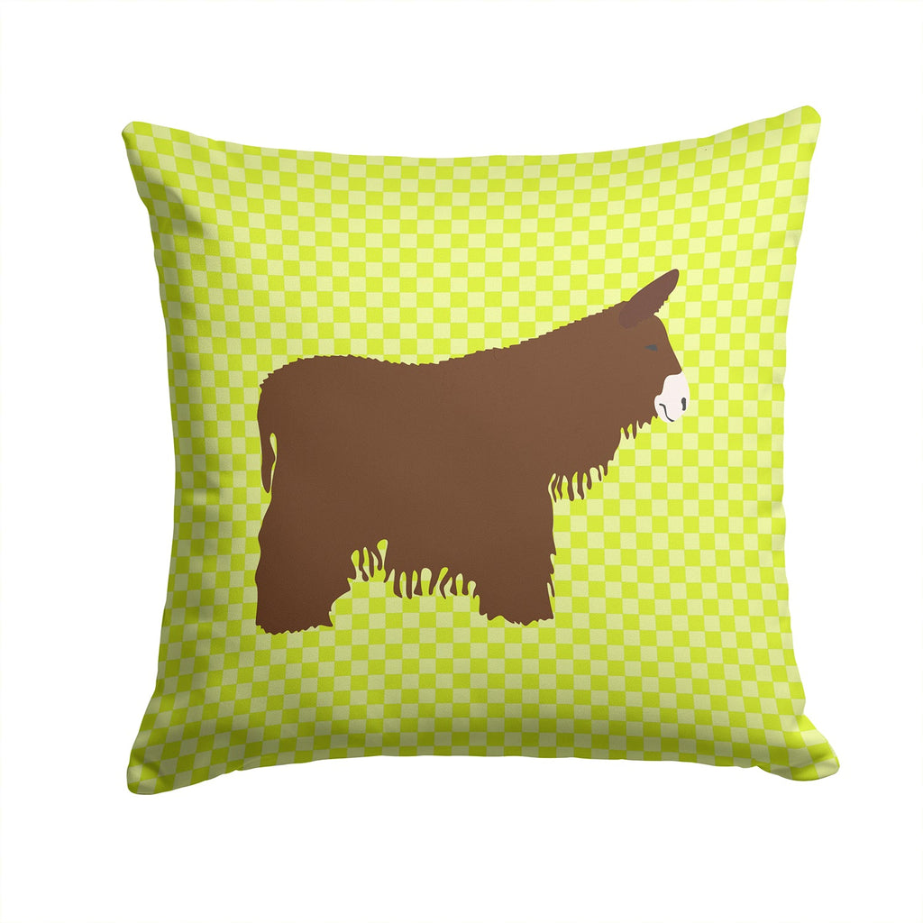 Poitou Poiteuin Donkey Green Decorative Throw Pillow 14x14 Indoor Outdoor Accent Cushion, Fabric Cover with Insert for Sofa, Bed, Porch & Living Room