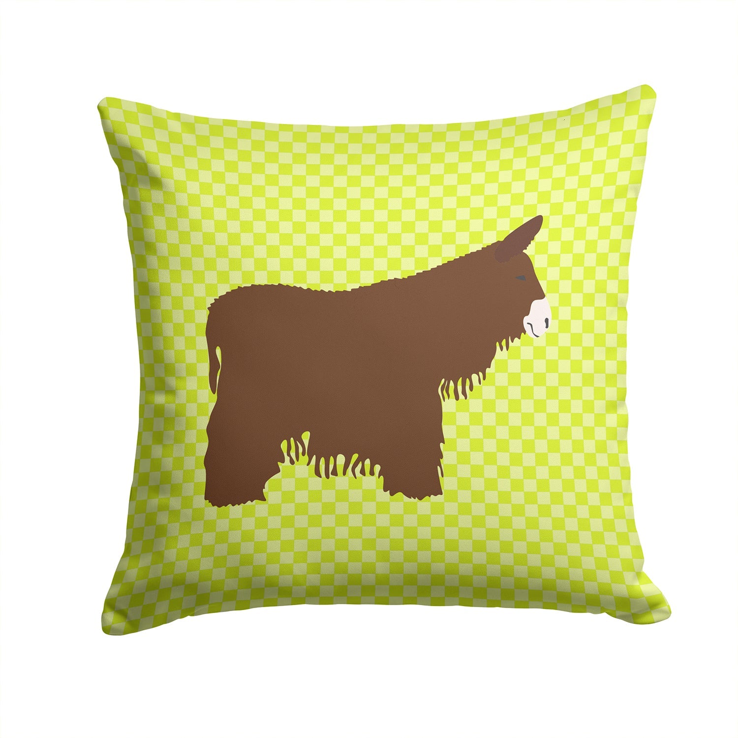 Poitou Poiteuin Donkey Green Decorative Throw Pillow 14x14 Indoor Outdoor Accent Cushion, Fabric Cover with Insert for Sofa, Bed, Porch & Living Room