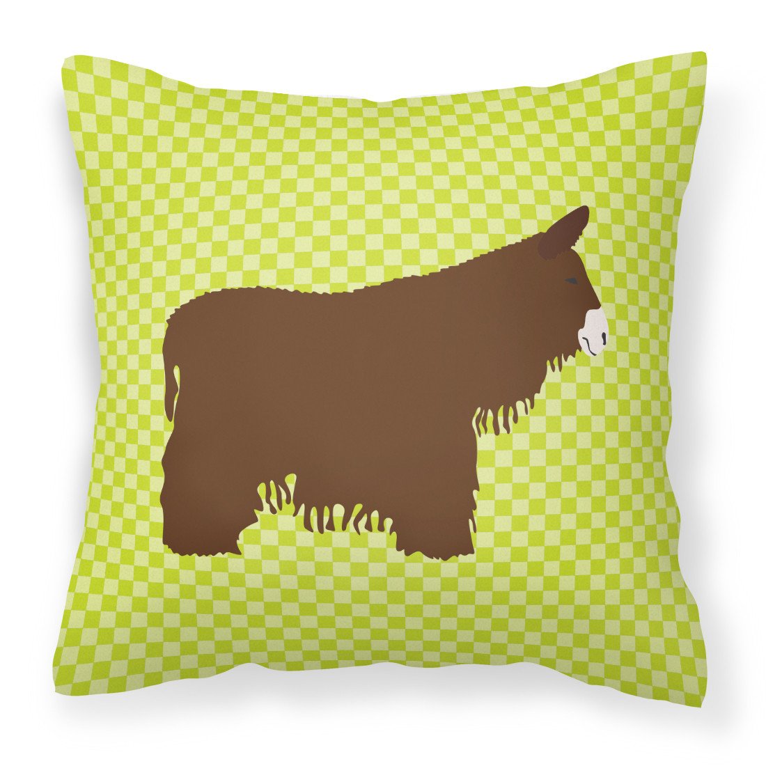 Poitou Poiteuin Donkey Green Decorative Throw Pillow 18x18 Indoor Outdoor Accent Cushion, Fabric Cover with Insert for Sofa, Bed, Porch & Living Room