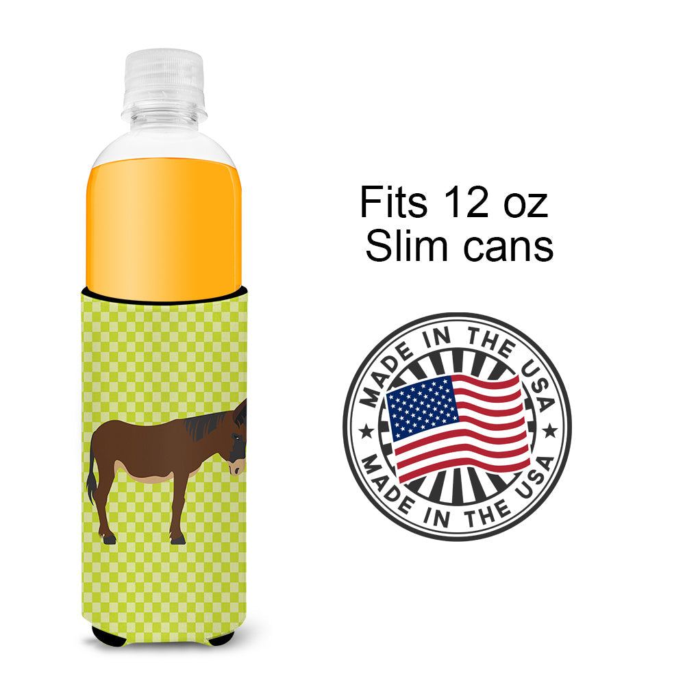 Zamorano-Leones Donkey Green Slim Can Hugger , Insulated Foam Hugger for 12 oz Slim Cans, Beer Bottles & Water Bottles, Printed in USA