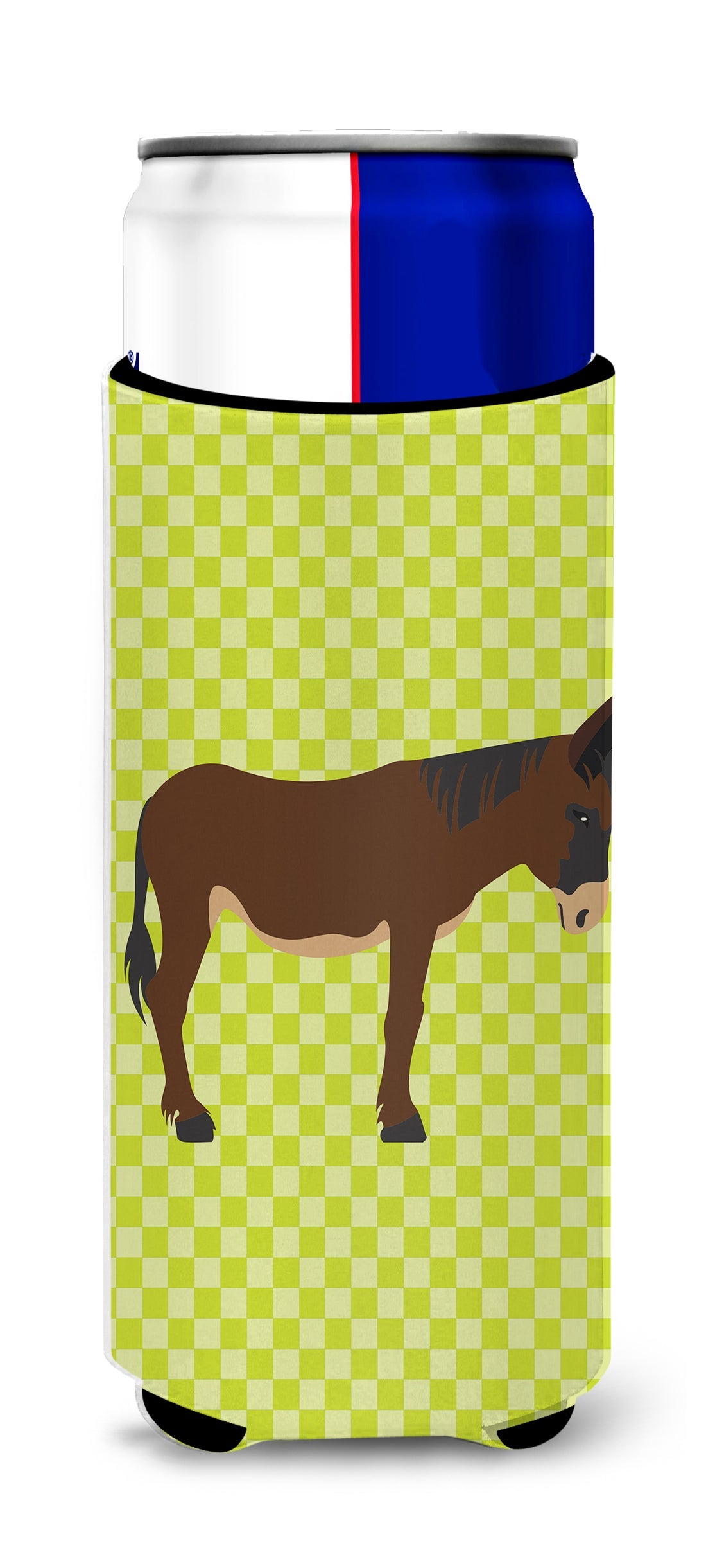 Zamorano-Leones Donkey Green Slim Can Hugger , Insulated Foam Hugger for 12 oz Slim Cans, Beer Bottles & Water Bottles, Printed in USA