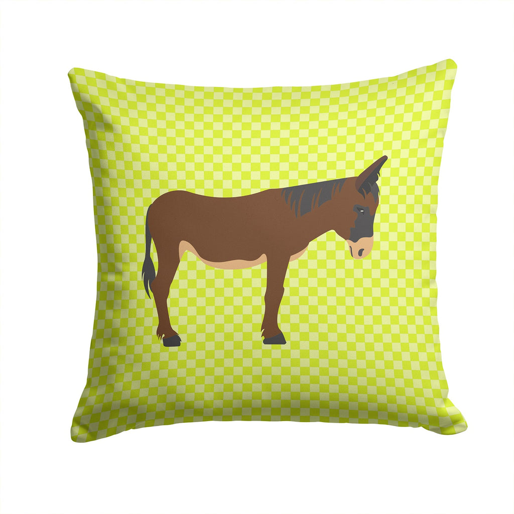 Zamorano-Leones Donkey Green Decorative Throw Pillow 14x14 Indoor Outdoor Accent Cushion, Fabric Cover with Insert for Sofa, Bed, Porch & Living Room