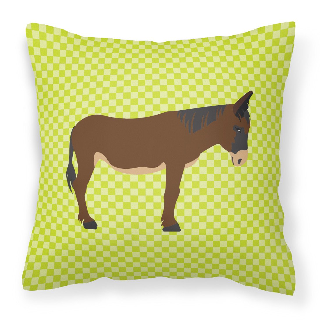 Zamorano-Leones Donkey Green Decorative Throw Pillow 18x18 Indoor Outdoor Accent Cushion, Fabric Cover with Insert for Sofa, Bed, Porch & Living Room