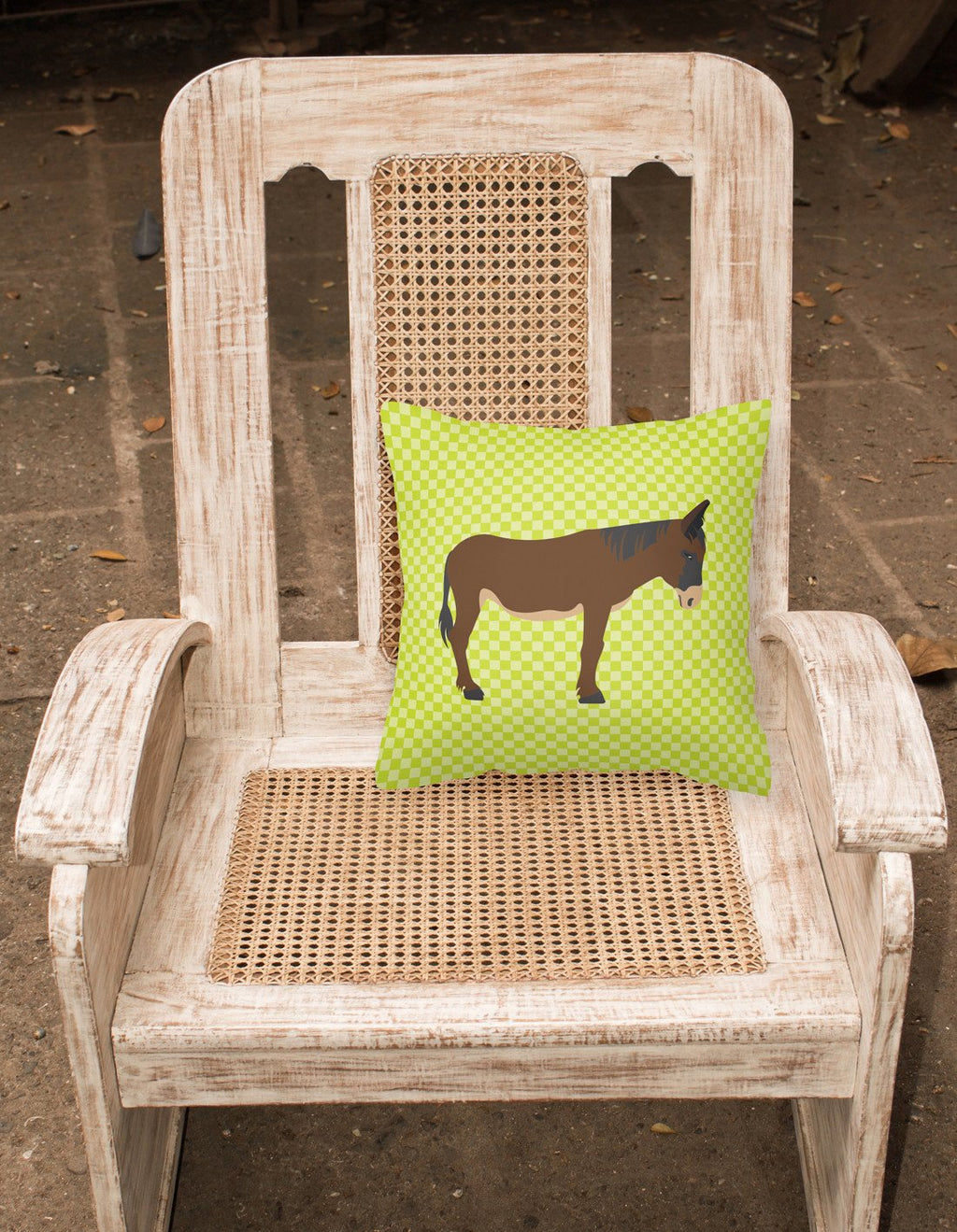 Zamorano-Leones Donkey Green Decorative Throw Pillow 18x18 Indoor Outdoor Accent Cushion, Fabric Cover with Insert for Sofa, Bed, Porch & Living Room