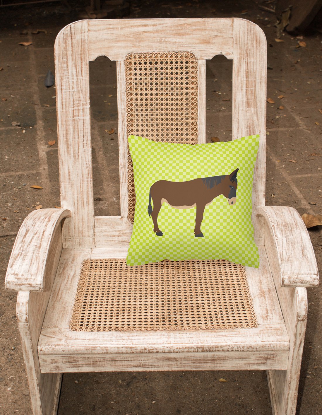 Zamorano-Leones Donkey Green Decorative Throw Pillow 18x18 Indoor Outdoor Accent Cushion, Fabric Cover with Insert for Sofa, Bed, Porch & Living Room