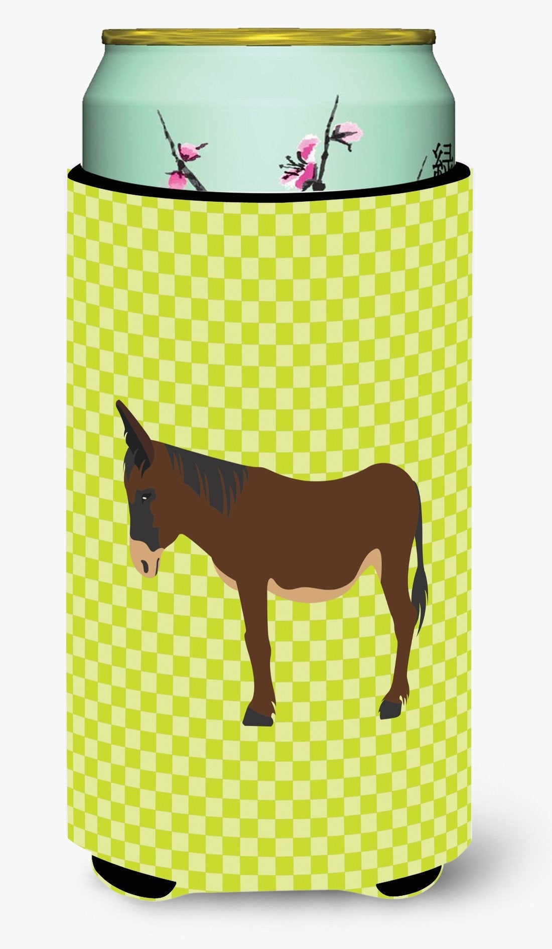 Zamorano-Leones Donkey Green Tall Boy Hugger Can Cooler Sleeve Machine Washable Drink Collapsible Insulator Beverage Insulated Holder