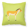Turkmenian Kulan Donkey Green Decorative Throw Pillow 18x18 Indoor Outdoor Accent Cushion, Fabric Cover with Insert for Sofa, Bed, Porch & Living Room
