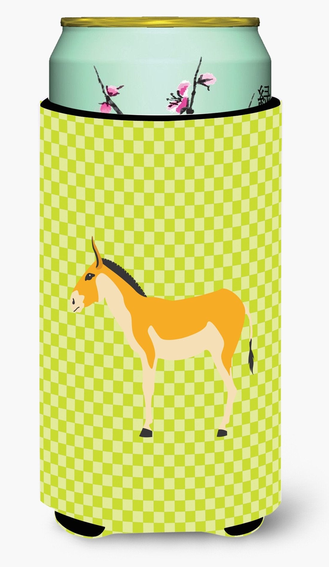 Turkmenian Kulan Donkey Green Tall Boy Hugger Can Cooler Sleeve Machine Washable Drink Collapsible Insulator Beverage Insulated Holder