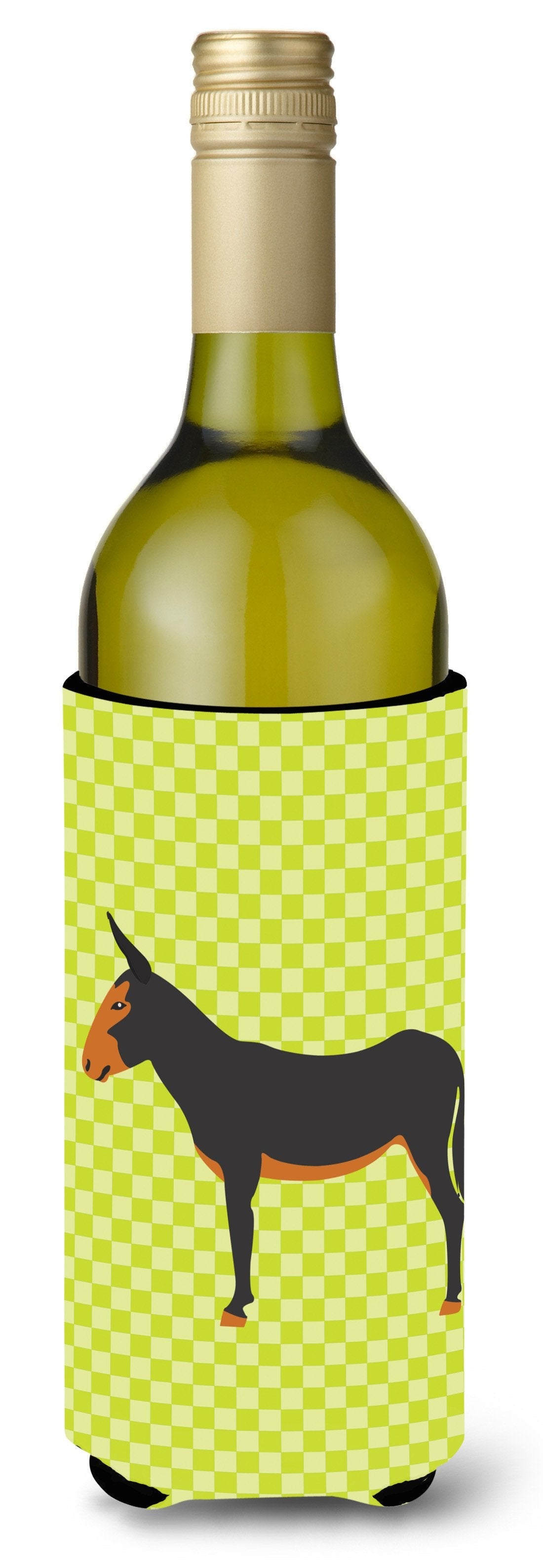 Catalan Donkey Green Wine Bottle Hugger Gift Sleeve for Standard 750 ml Bottles, Insulated Reusable Also Fits Mini Shot & Pint Bottles