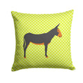 Catalan Donkey Green Decorative Throw Pillow 14x14 Indoor Outdoor Accent Cushion, Fabric Cover with Insert for Sofa, Bed, Porch & Living Room