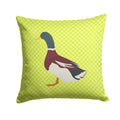 Rouen Duck Green Decorative Throw Pillow 14x14 Indoor Outdoor Accent Cushion, Fabric Cover with Insert for Sofa, Bed, Porch & Living Room