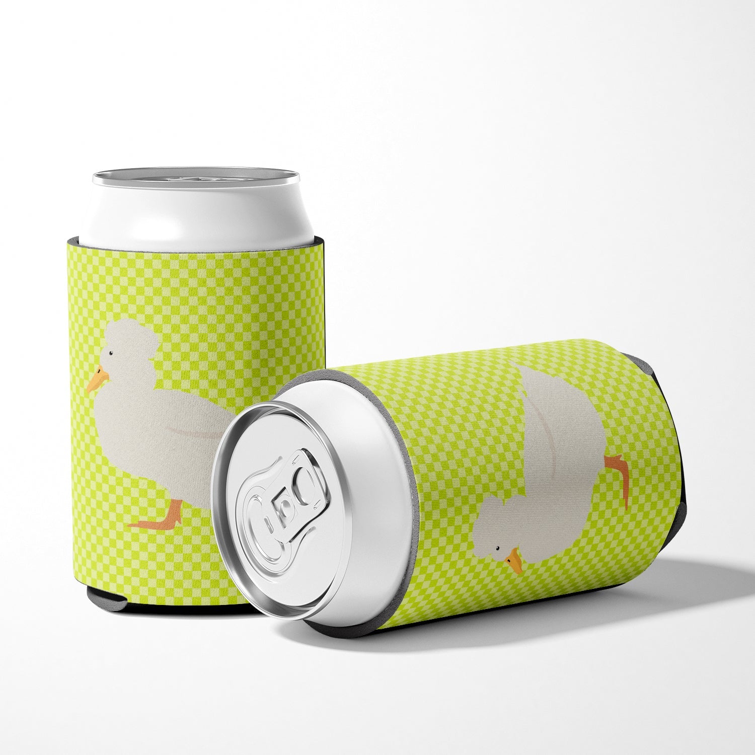 Crested Duck Green Can or Bottle Hugger Cooler Sleeve for Standard 12 oz Cans, Insulated Foam Beer & Soda Can Hugger Reusable