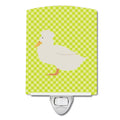 Crested Duck Green Ceramic Night Light Compact, UL-Certified, Ideal for Bedroom, Bathroom, Nursery, Hallway, Kitchen, 6x4x3, Multicolor