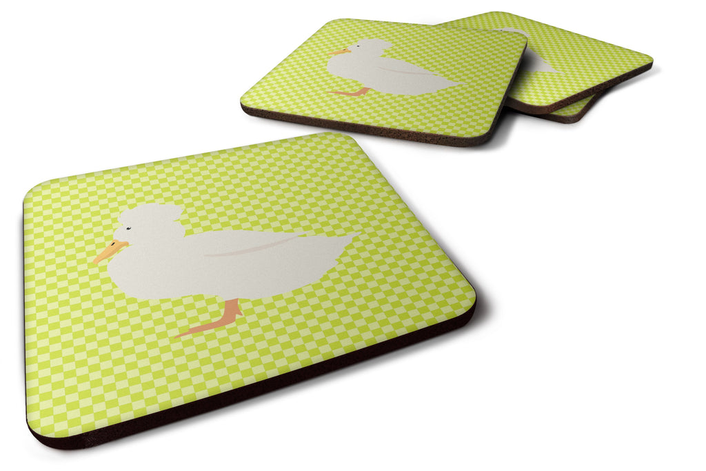 Crested Duck Green Foam Coasters Set of 4 Cup Coasters for Indoor Outdoor, Tabletop Protection, Anti Slip, Mouse pad Material