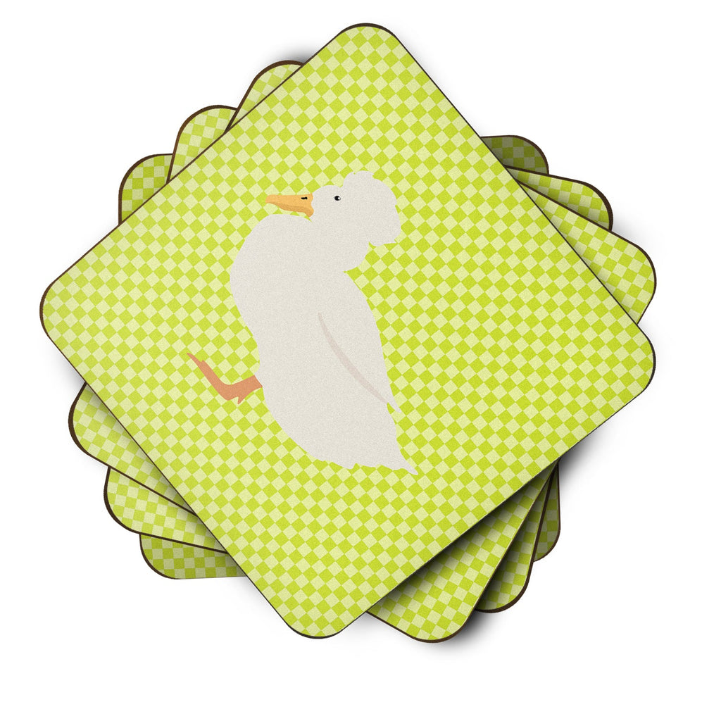 Crested Duck Green Foam Coasters Set of 4 Cup Coasters for Indoor Outdoor, Tabletop Protection, Anti Slip, Mouse pad Material