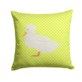 Crested Duck Green Decorative Throw Pillow 14x14 Indoor Outdoor Accent Cushion, Fabric Cover with Insert for Sofa, Bed, Porch & Living Room