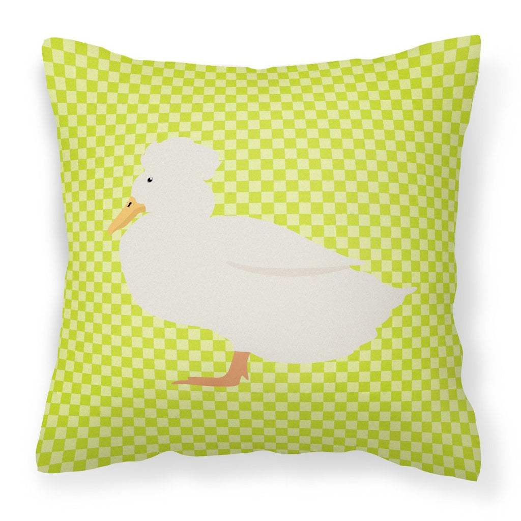 Crested Duck Green Decorative Throw Pillow 18x18 Indoor Outdoor Accent Cushion, Fabric Cover with Insert for Sofa, Bed, Porch & Living Room