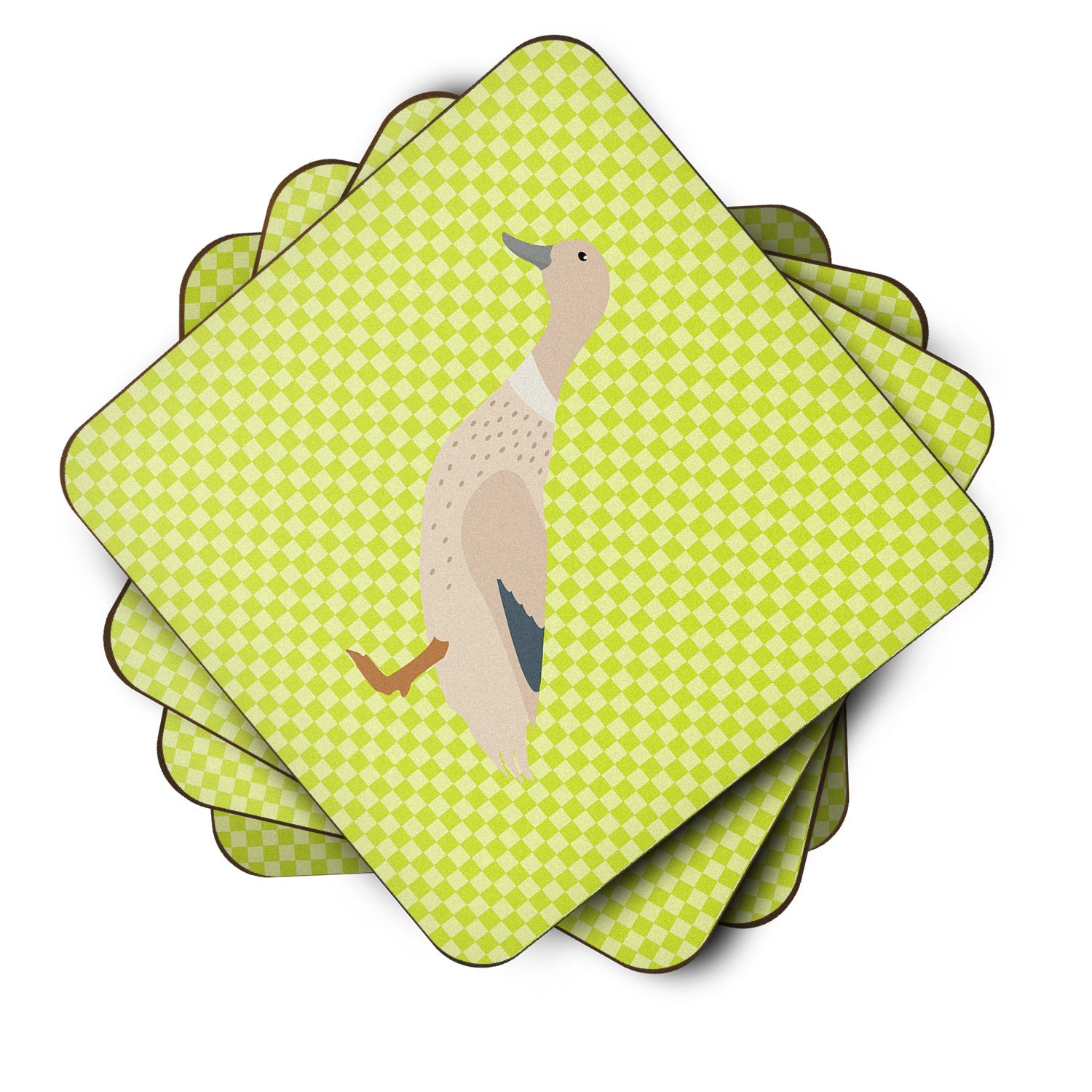 West Harlequin Duck Green Foam Coasters Set of 4 Cup Coasters for Indoor Outdoor, Tabletop Protection, Anti Slip, Mouse pad Material
