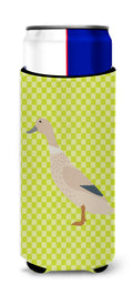 West Harlequin Duck Green Slim Can Hugger , Insulated Foam Hugger for 12 oz Slim Cans, Beer Bottles & Water Bottles, Printed in USA