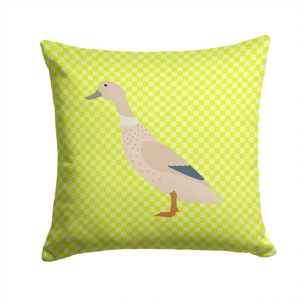 West Harlequin Duck Green Decorative Throw Pillow 14x14 Indoor Outdoor Accent Cushion, Fabric Cover with Insert for Sofa, Bed, Porch & Living Room
