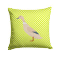 West Harlequin Duck Green Decorative Throw Pillow 14x14 Indoor Outdoor Accent Cushion, Fabric Cover with Insert for Sofa, Bed, Porch & Living Room