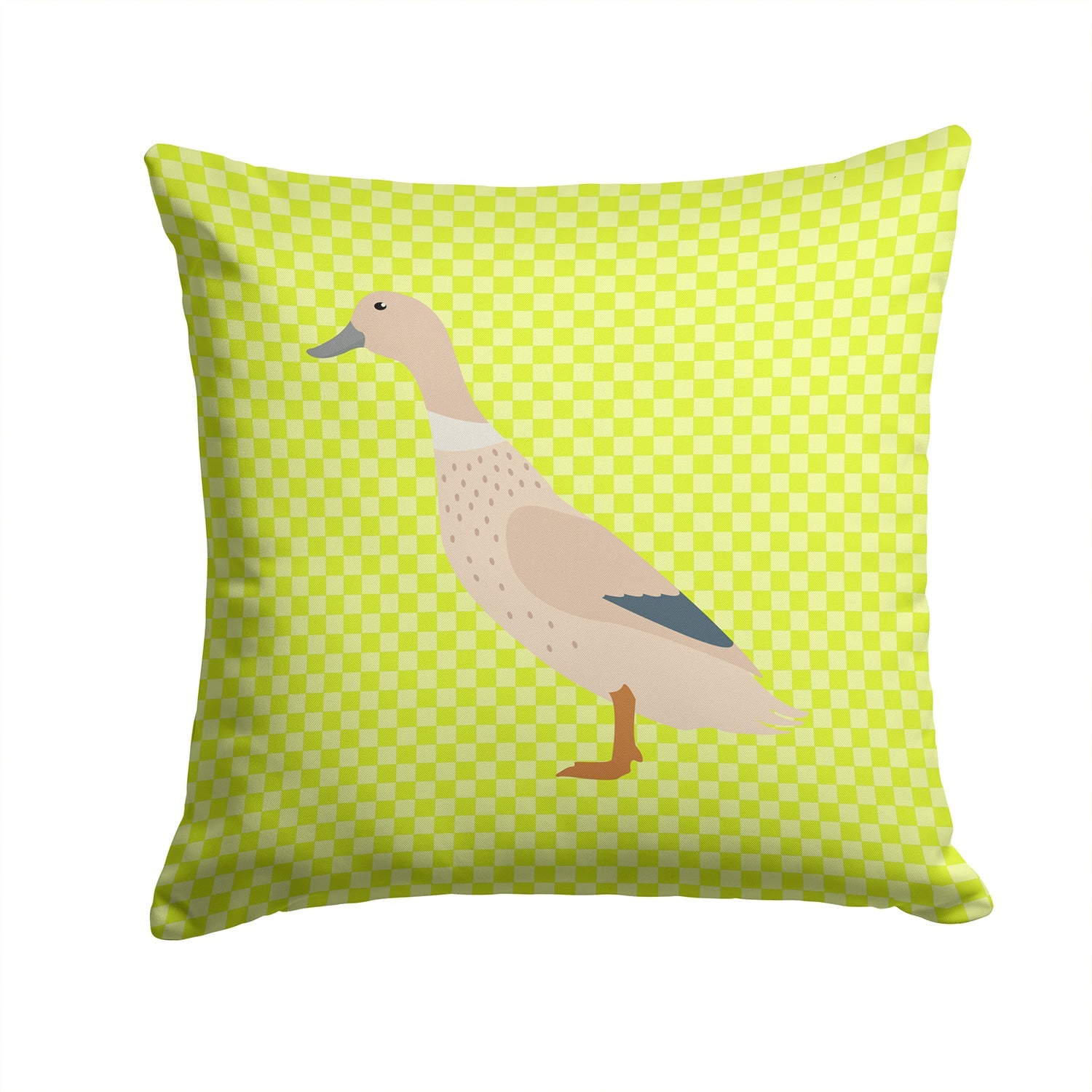 West Harlequin Duck Green Decorative Throw Pillow 14x14 Indoor Outdoor Accent Cushion, Fabric Cover with Insert for Sofa, Bed, Porch & Living Room