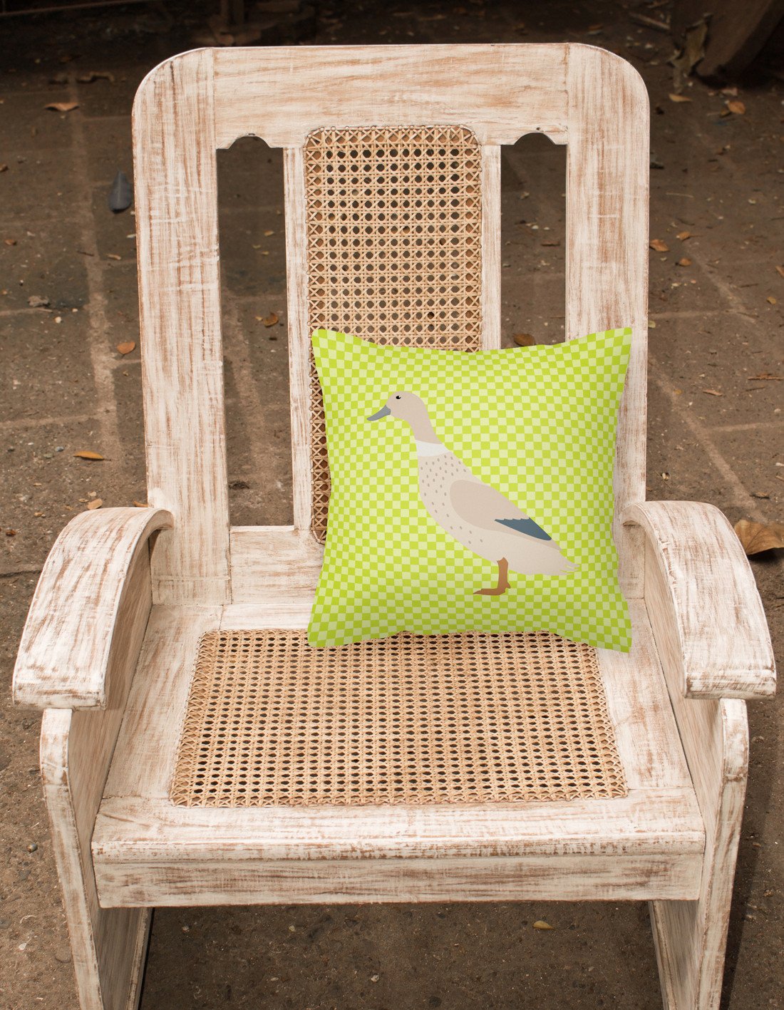 West Harlequin Duck Green Decorative Throw Pillow 18x18 Indoor Outdoor Accent Cushion, Fabric Cover with Insert for Sofa, Bed, Porch & Living Room