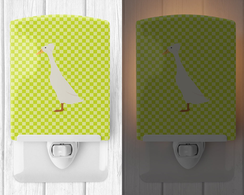 Bali Duck Green Ceramic Night Light Compact, UL-Certified, Ideal for Bedroom, Bathroom, Nursery, Hallway, Kitchen, 6x4x3, Multicolor