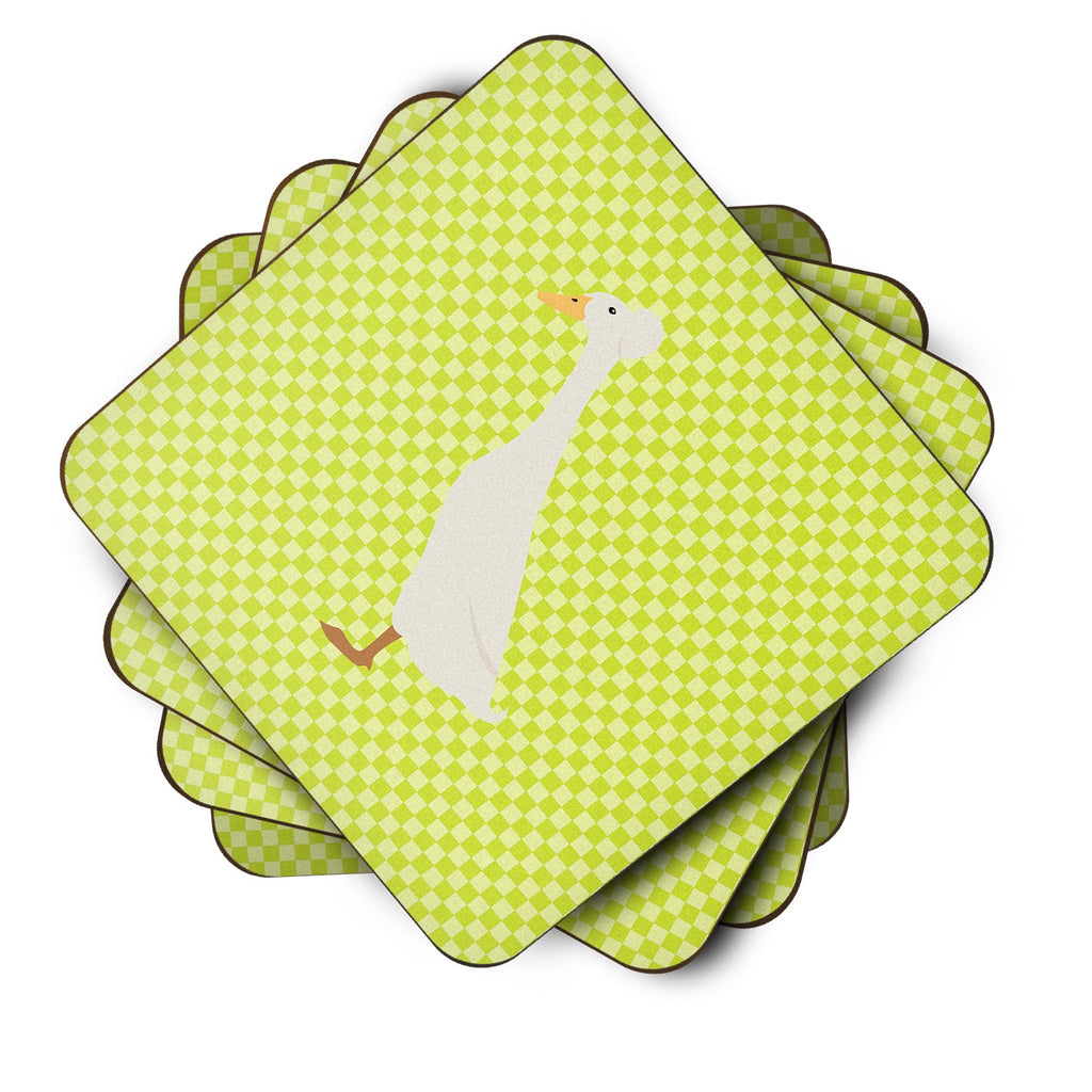 Bali Duck Green Foam Coasters Set of 4 Cup Coasters for Indoor Outdoor, Tabletop Protection, Anti Slip, Mouse pad Material