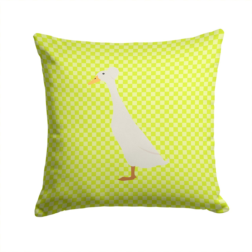 Bali Duck Green Decorative Throw Pillow 14x14 Indoor Outdoor Accent Cushion, Fabric Cover with Insert for Sofa, Bed, Porch & Living Room