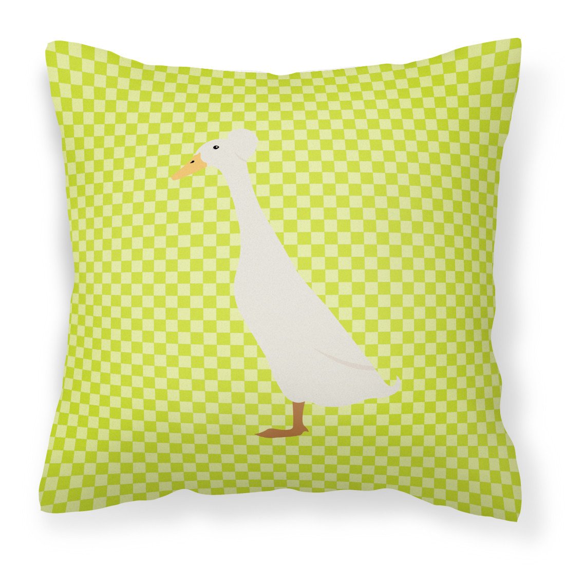 Bali Duck Green Decorative Throw Pillow 18x18 Indoor Outdoor Accent Cushion, Fabric Cover with Insert for Sofa, Bed, Porch & Living Room