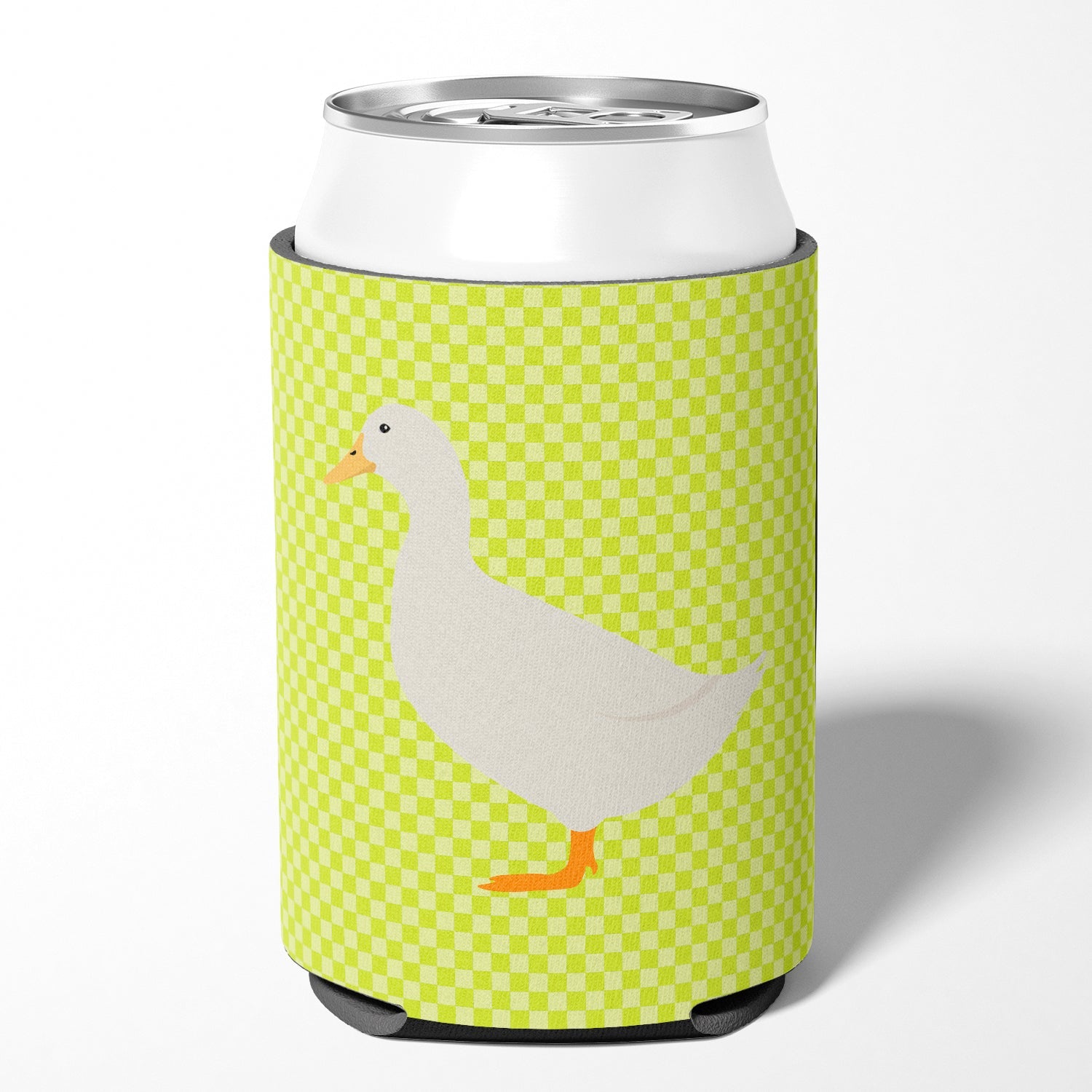 American Pekin Duck Green Can or Bottle Hugger Cooler Sleeve for Standard 12 oz Cans, Insulated Foam Beer & Soda Can Hugger Reusable
