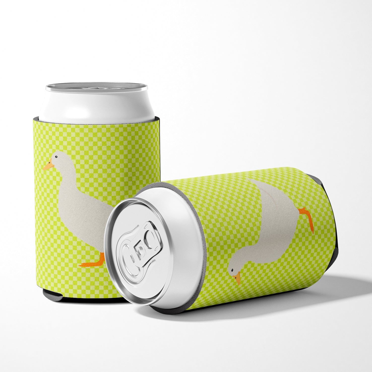 American Pekin Duck Green Can or Bottle Hugger Cooler Sleeve for Standard 12 oz Cans, Insulated Foam Beer & Soda Can Hugger Reusable