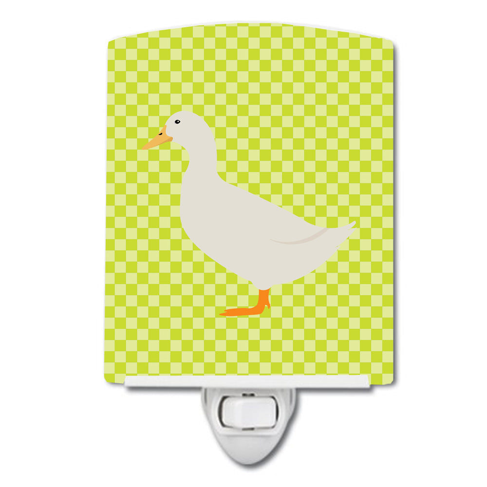 American Pekin Duck Green Ceramic Night Light Compact, UL-Certified, Ideal for Bedroom, Bathroom, Nursery, Hallway, Kitchen, 6x4x3, Multicolor