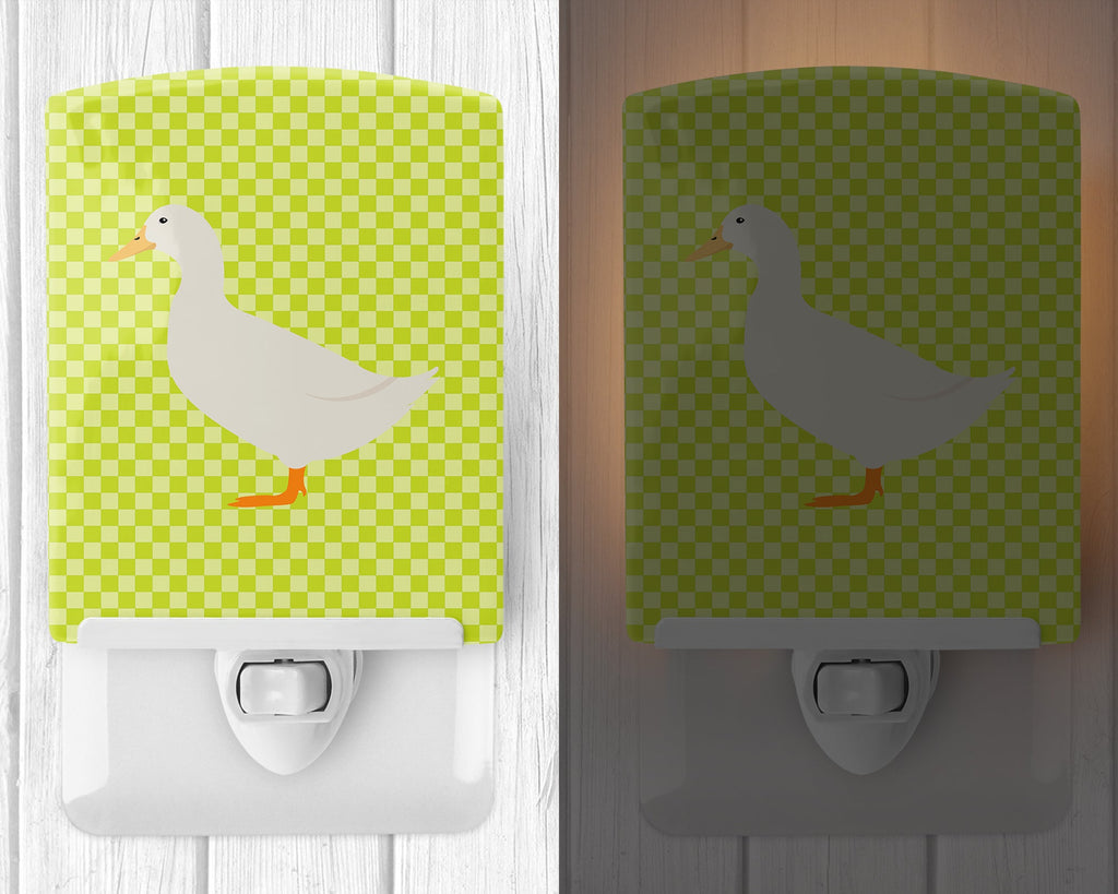 American Pekin Duck Green Ceramic Night Light Compact, UL-Certified, Ideal for Bedroom, Bathroom, Nursery, Hallway, Kitchen, 6x4x3, Multicolor