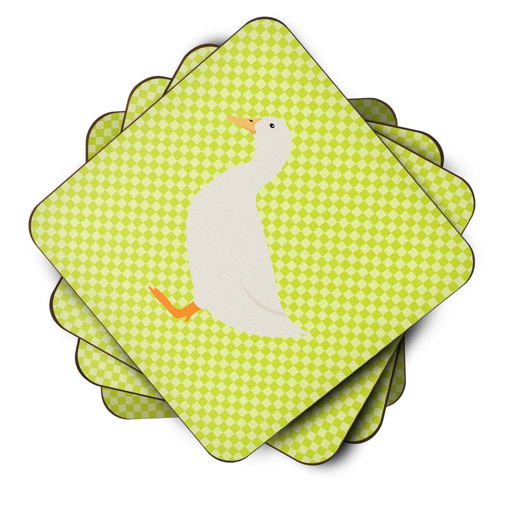 American Pekin Duck Green Foam Coasters Set of 4 Cup Coasters for Indoor Outdoor, Tabletop Protection, Anti Slip, Mouse pad Material