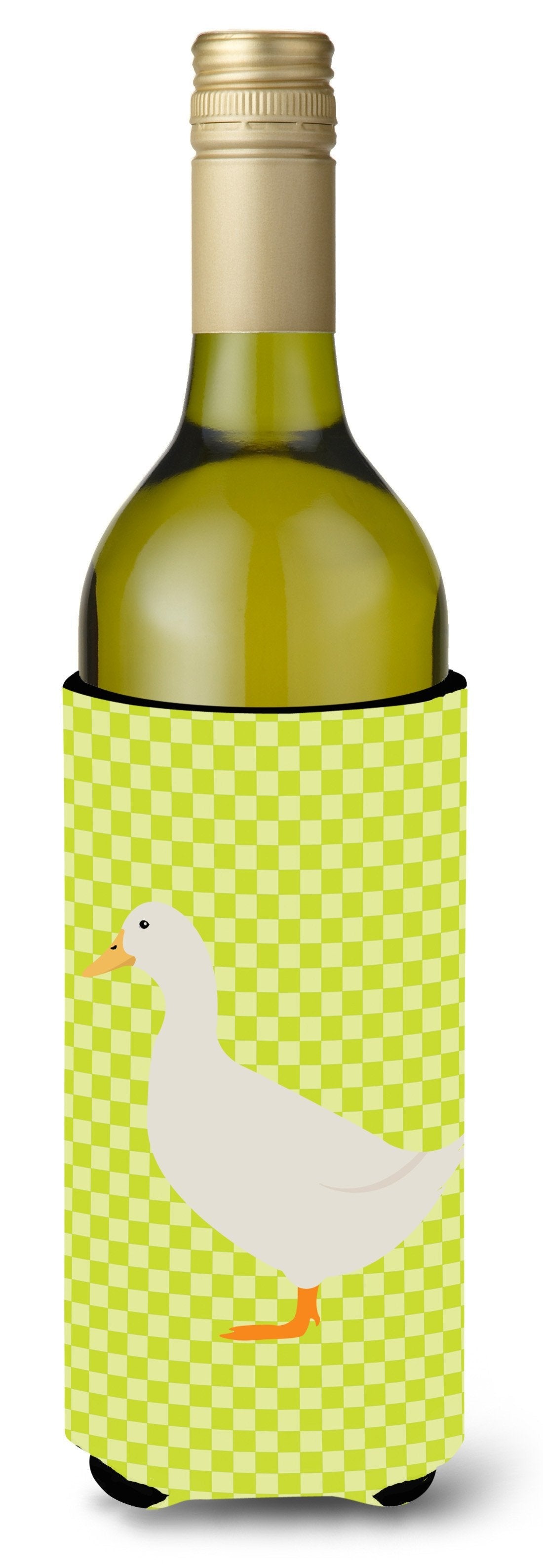 American Pekin Duck Green Wine Bottle Hugger Gift Sleeve for Standard 750 ml Bottles, Insulated Reusable Also Fits Mini Shot & Pint Bottles