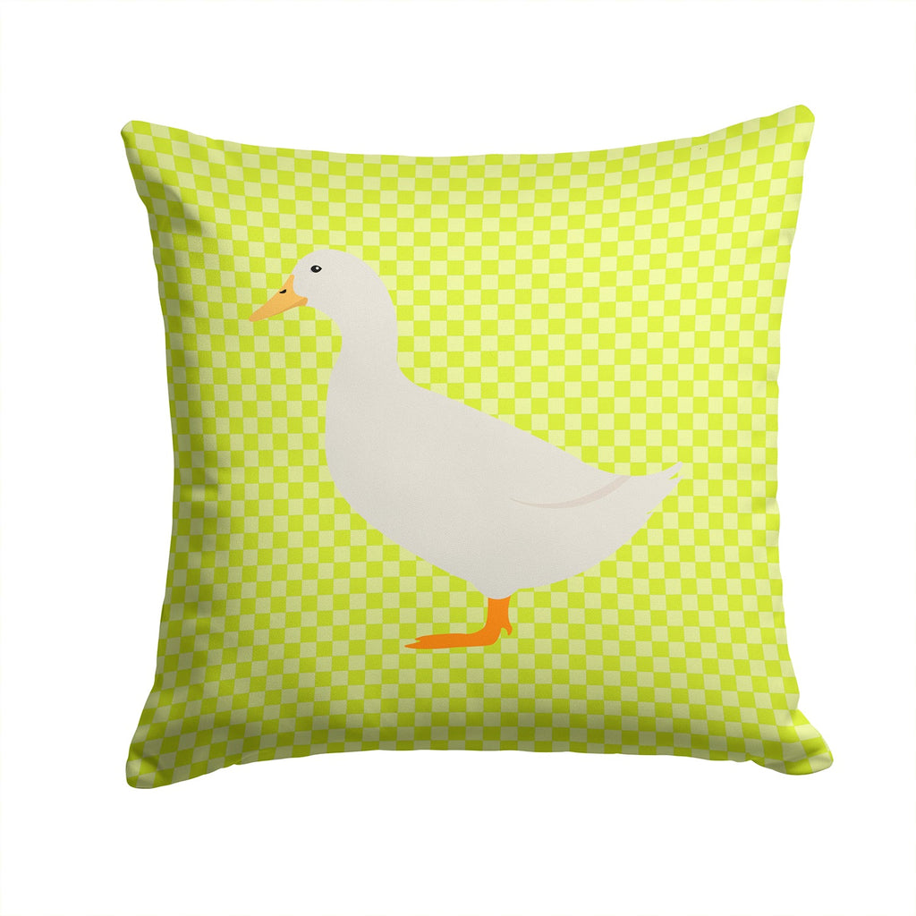 American Pekin Duck Green Decorative Throw Pillow 14x14 Indoor Outdoor Accent Cushion, Fabric Cover with Insert for Sofa, Bed, Porch & Living Room