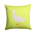 American Pekin Duck Green Decorative Throw Pillow 14x14 Indoor Outdoor Accent Cushion, Fabric Cover with Insert for Sofa, Bed, Porch & Living Room
