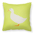 American Pekin Duck Green Decorative Throw Pillow 18x18 Indoor Outdoor Accent Cushion, Fabric Cover with Insert for Sofa, Bed, Porch & Living Room