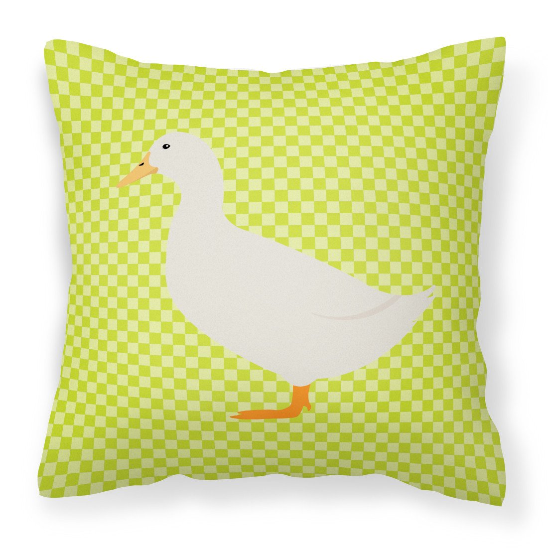 American Pekin Duck Green Decorative Throw Pillow 18x18 Indoor Outdoor Accent Cushion, Fabric Cover with Insert for Sofa, Bed, Porch & Living Room